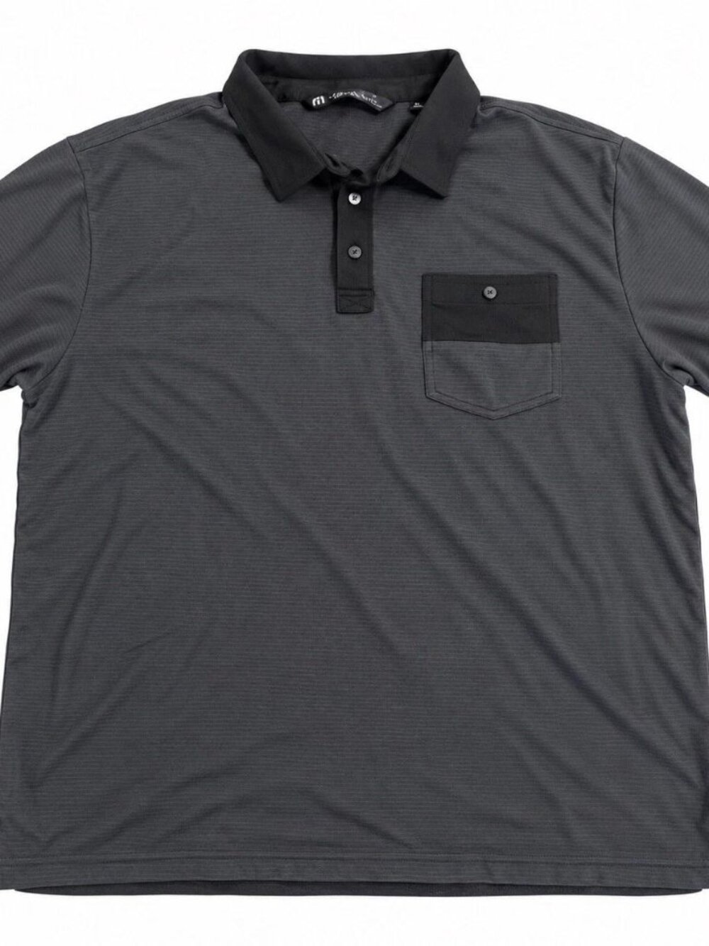 Travis Mathew Black Golf Polo Shirt Cotton Blend Size Needs Review